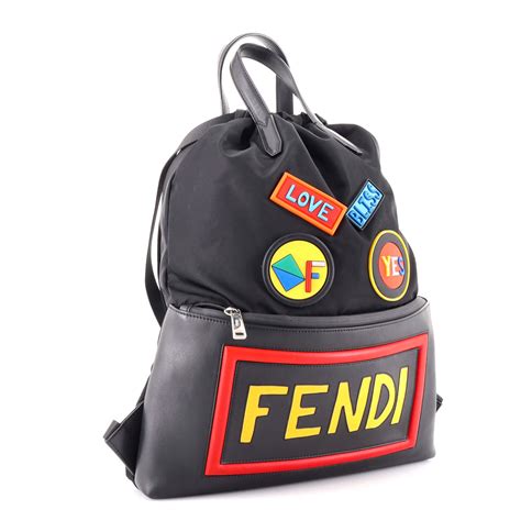 authenticate fendi monster backpack|Fendi drawstring backpack.